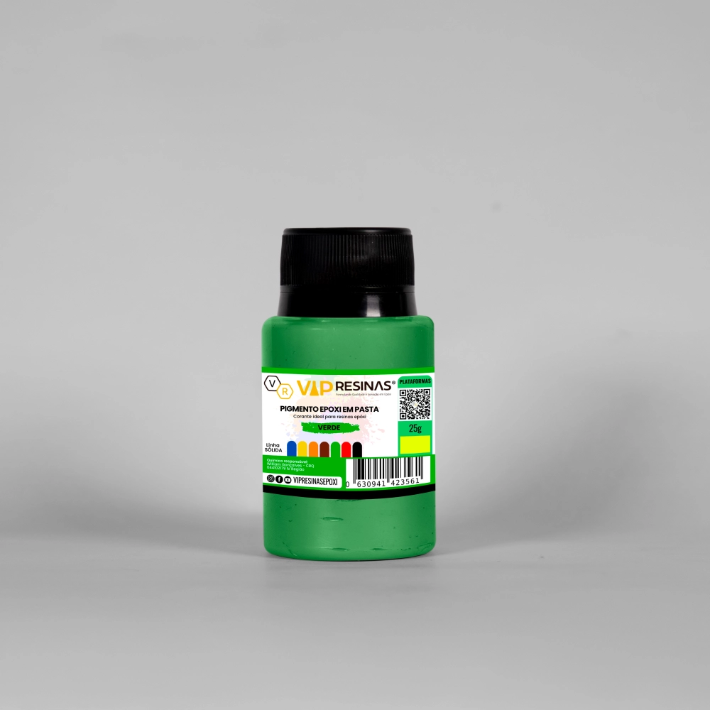 Pigmento Epóxi P/Resina Pasta Cores Sólidas 25g Vip Resinas
