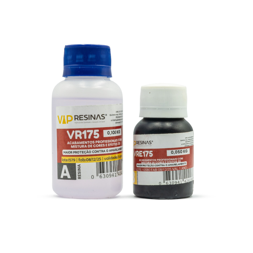 Resina Alta Viscosidade+ Endurecedor Uv VR175 150g VipResina Resina Alta Viscosidade+ Endurecedor Uv VR175 150g VipResina