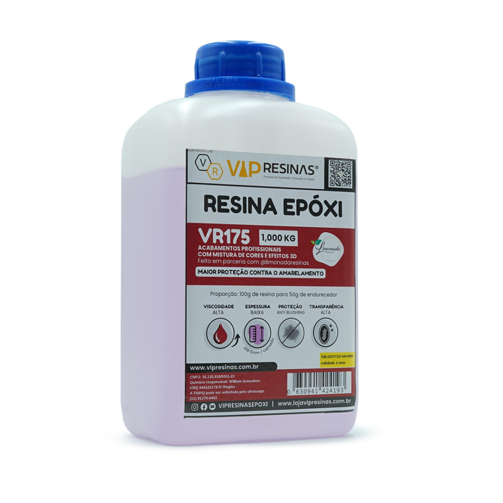 Resina Alta Viscosidade Endurecedor Uv VR175 1,5kg VipResina