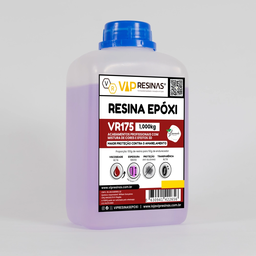 Resina Alta Viscosidade Endurecedor Uv VR175 1,5kg VipResina