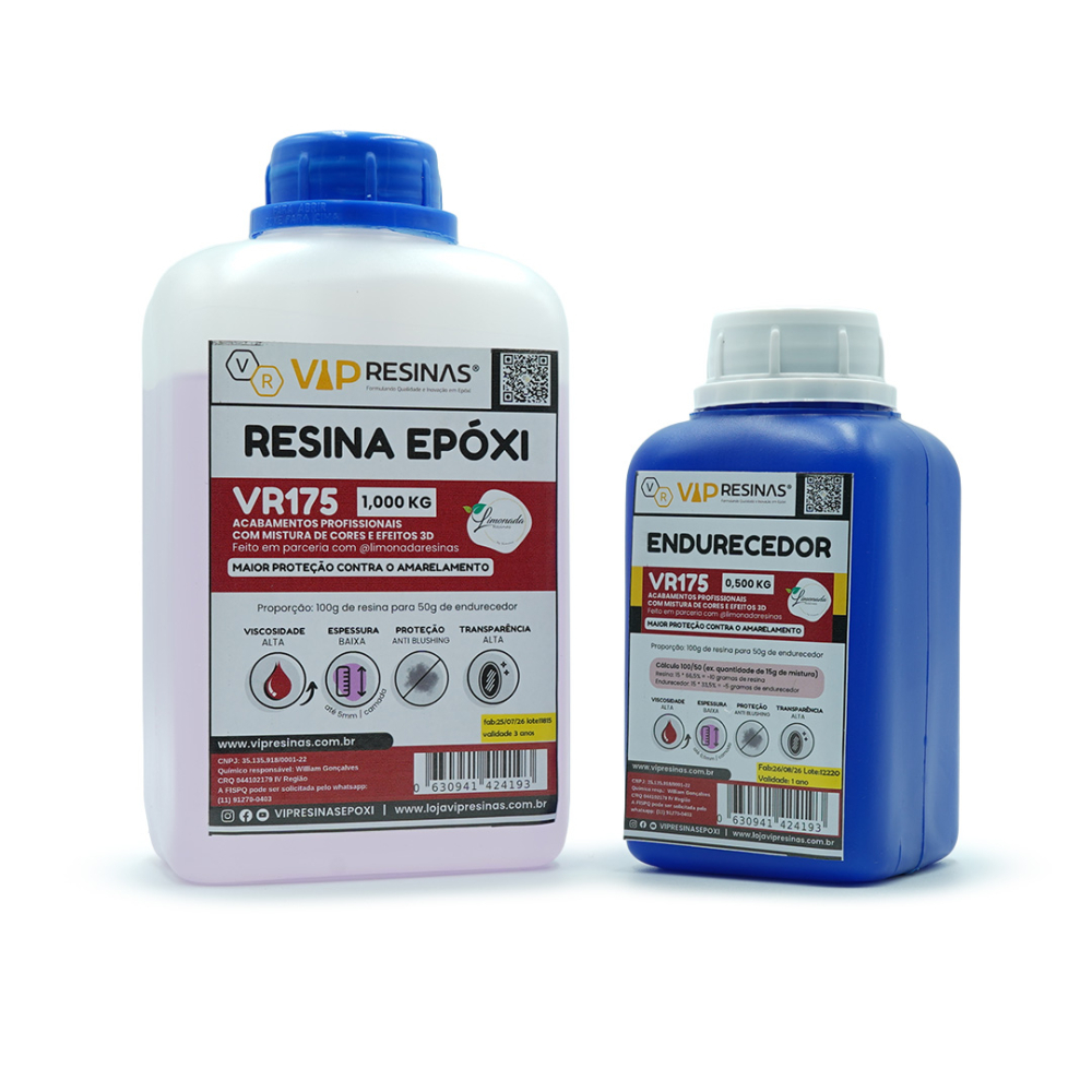 Resina Alta Viscosidade Endurecedor Uv VR175 1,5kg VipResina