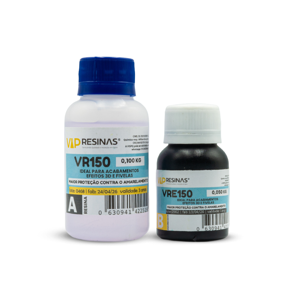 Resina Epóxi + Endurecedor UV VR150 150g Média Viscosidade Resina Epóxi + Endurecedor UV VR150 150g Média Viscosidade