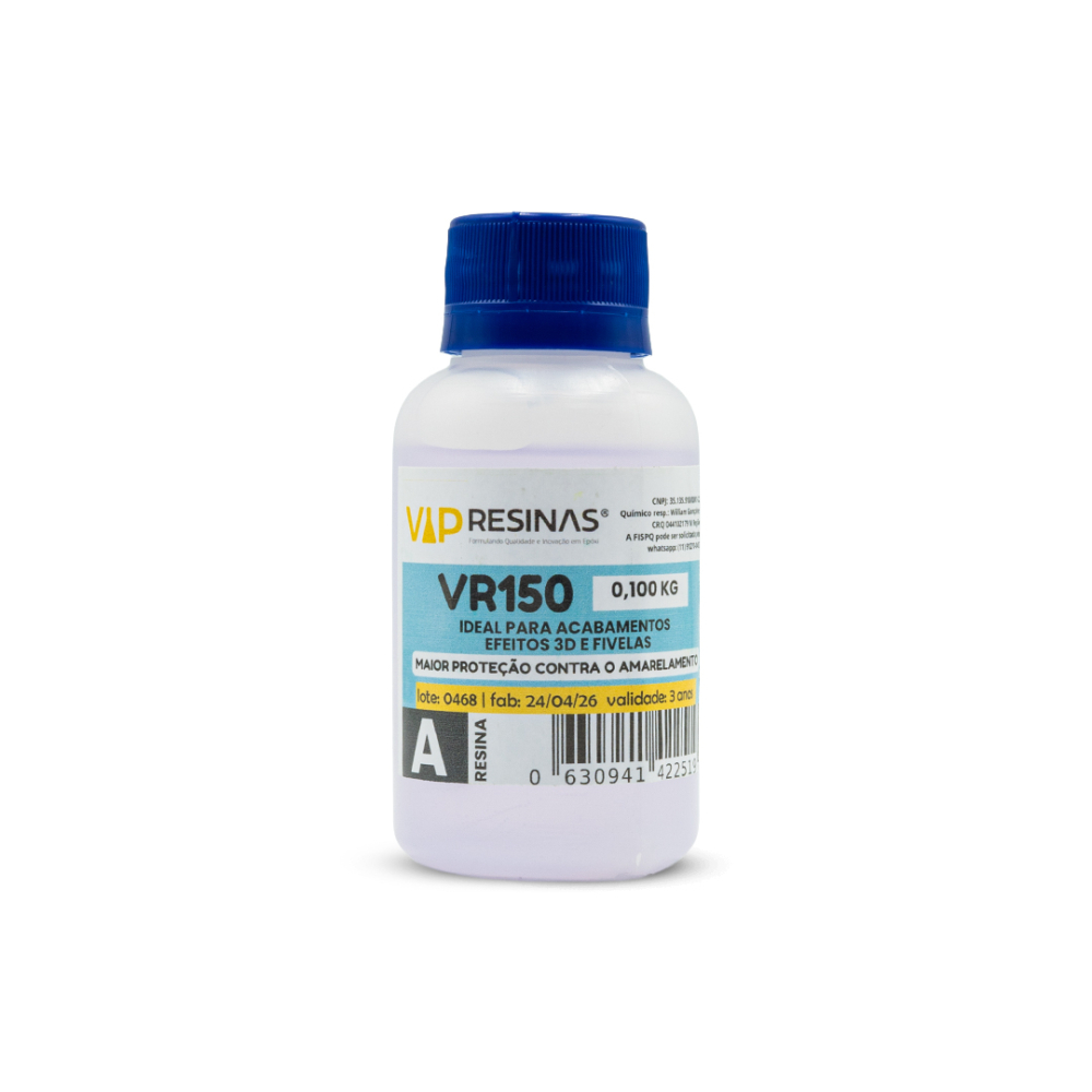 Resina Epóxi + Endurecedor UV VR150 150g Média Viscosidade Resina Epóxi + Endurecedor UV VR150 150g Média Viscosidade