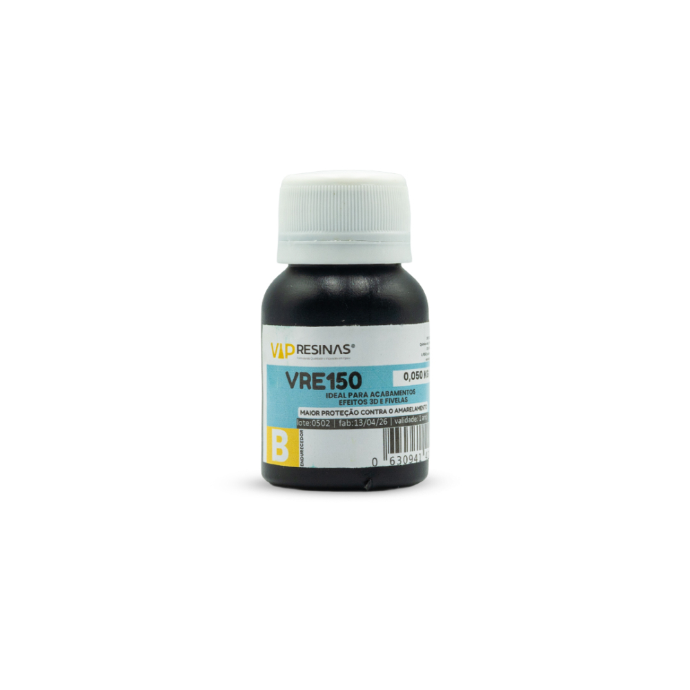 Resina Epóxi + Endurecedor UV VR150 150g Média Viscosidade Resina Epóxi + Endurecedor UV VR150 150g Média Viscosidade