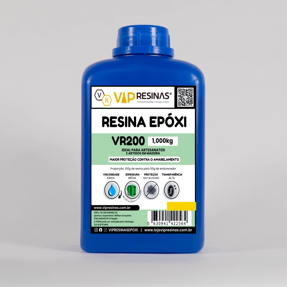 Resina Epóxi + Endurecedor UV VR200 1,5kg Média Espessura