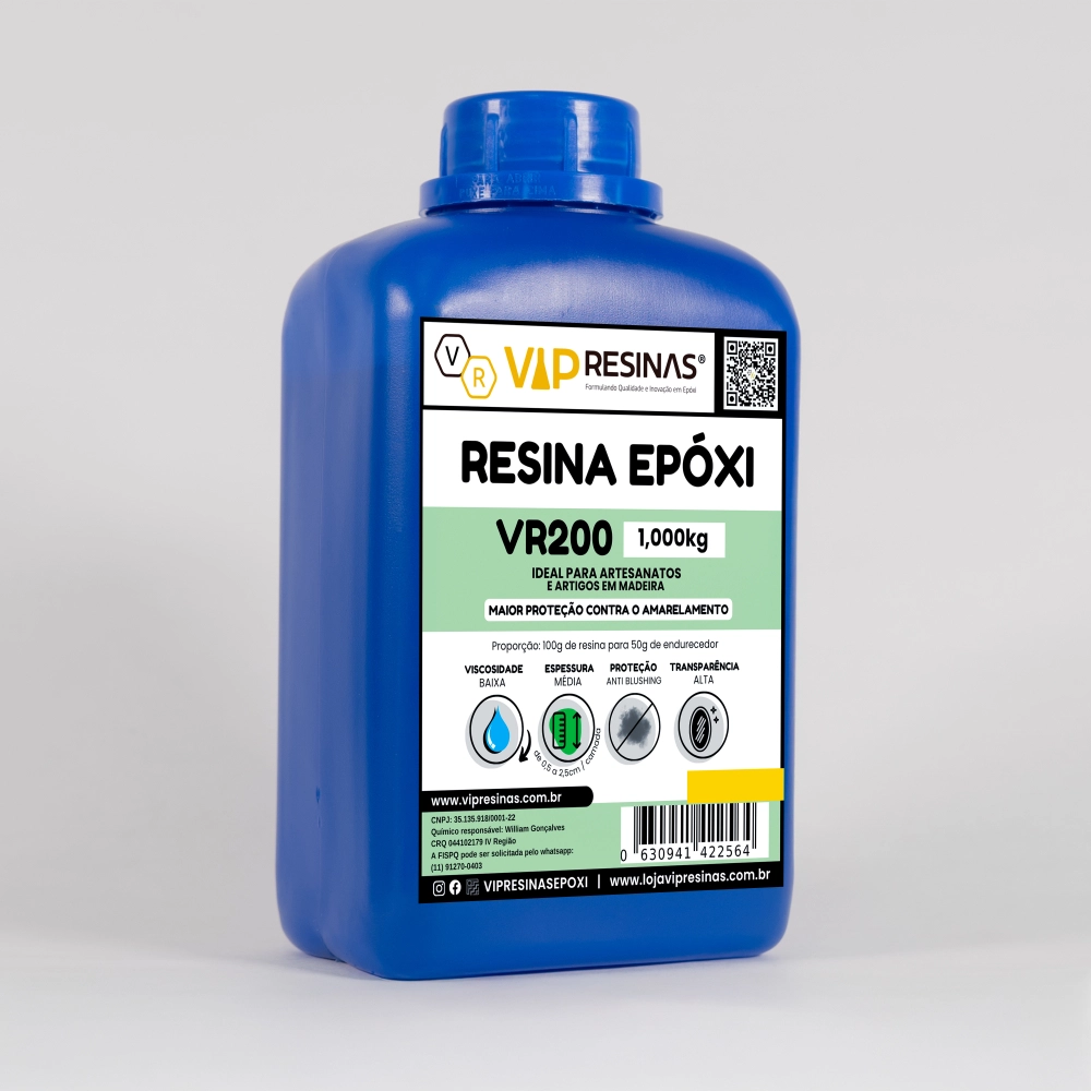 Resina Epóxi + Endurecedor UV VR200 1,5kg Média Espessura