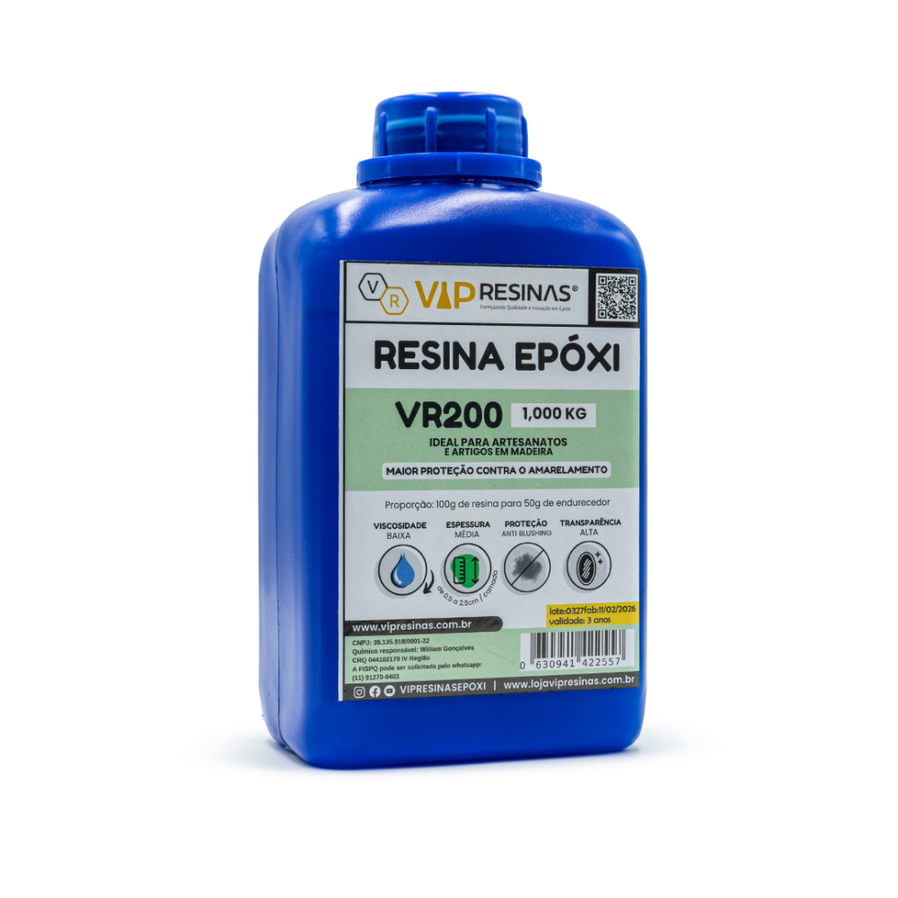Resina Epóxi + Endurecedor UV VR200 1,5kg Média Espessura