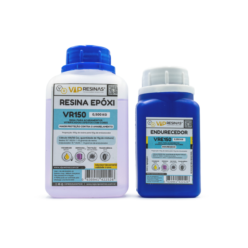 Resina Epóxi + Endurecedor Vr150 Uv 0,750kg Baixa Espessura