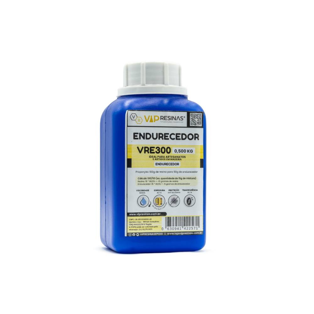 Resina Epóxi + Endurecedor VR300 UV 1,5kg Alta Espessura