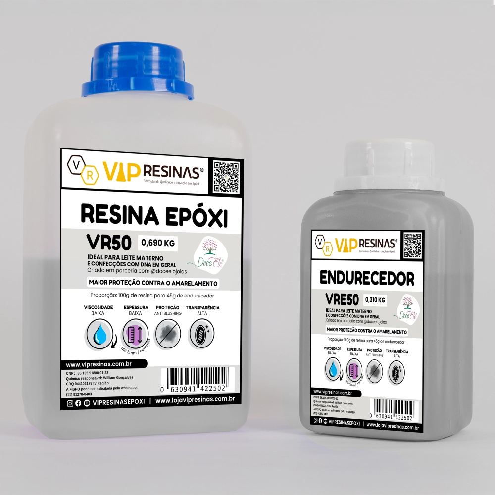 Resina Epóxi P/ Joias Afetivas VR50 1,000kg Baixa Espessura