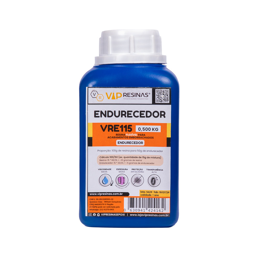 Resina Flexível + Endurecedor Uv Vr115 1,500kg Vip Resinas