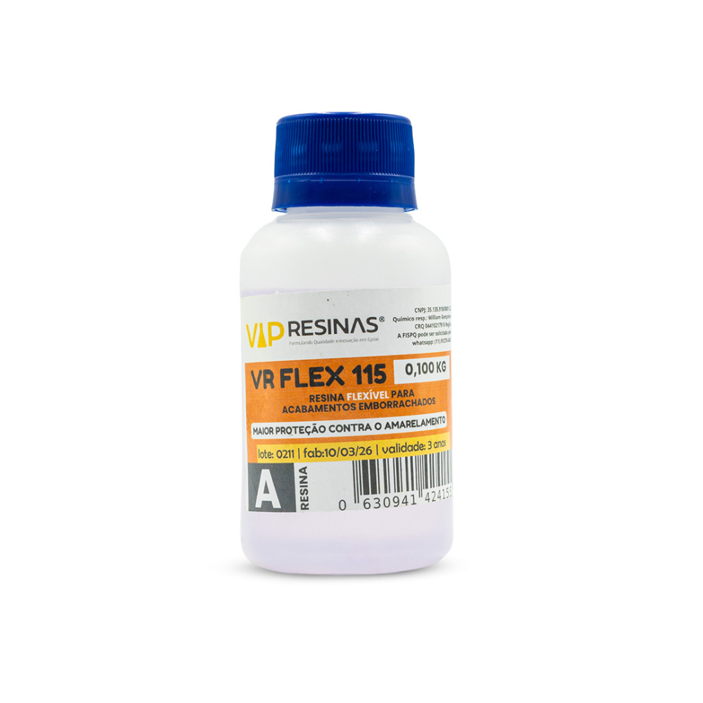 Resina Flexível + Endurecedor Uv Vr115 150g Vip Resinas Resina Flexível + Endurecedor Uv Vr115 150g Vip Resinas