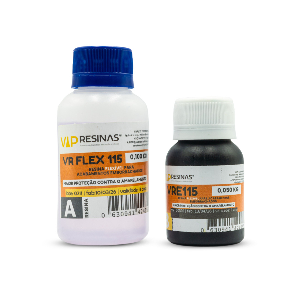 Resina Flexível + Endurecedor Uv Vr115 150g Vip Resinas Resina Flexível + Endurecedor Uv Vr115 150g Vip Resinas