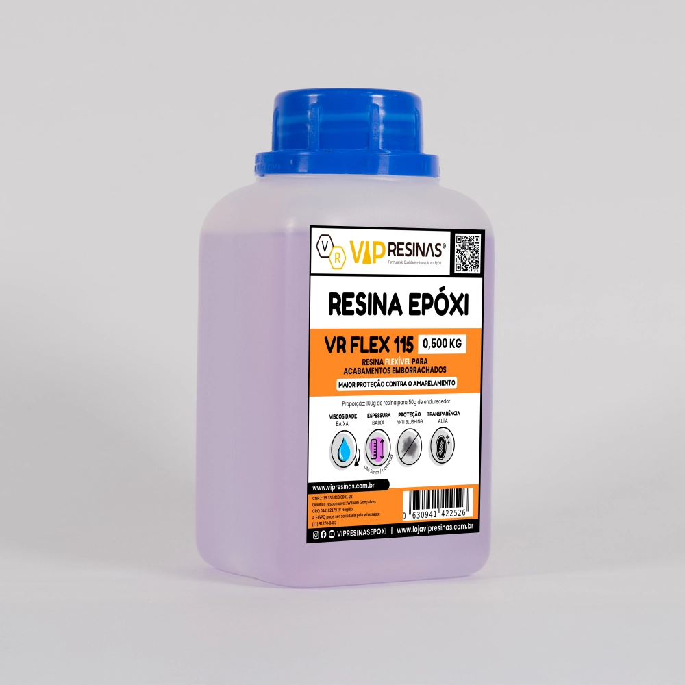 Resina Flexível + Endurecedor Uv Vr115 750g Vip Resinas